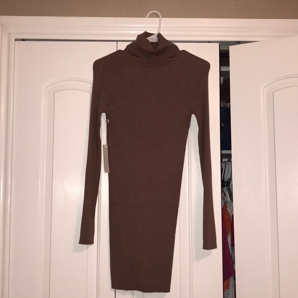 Mocha turtle neck bodycon dress !